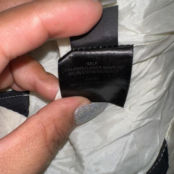 TIBI Zebra Print Wool Silk Blend Sleeveless Cream Black Abstract Peplum Top 2 - Picture 6 of 9